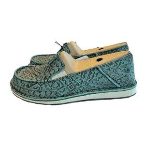 Ariat Cruiser NWOT Turquoise Embossed Slip On Loafer Shoes Sz 8  10046921